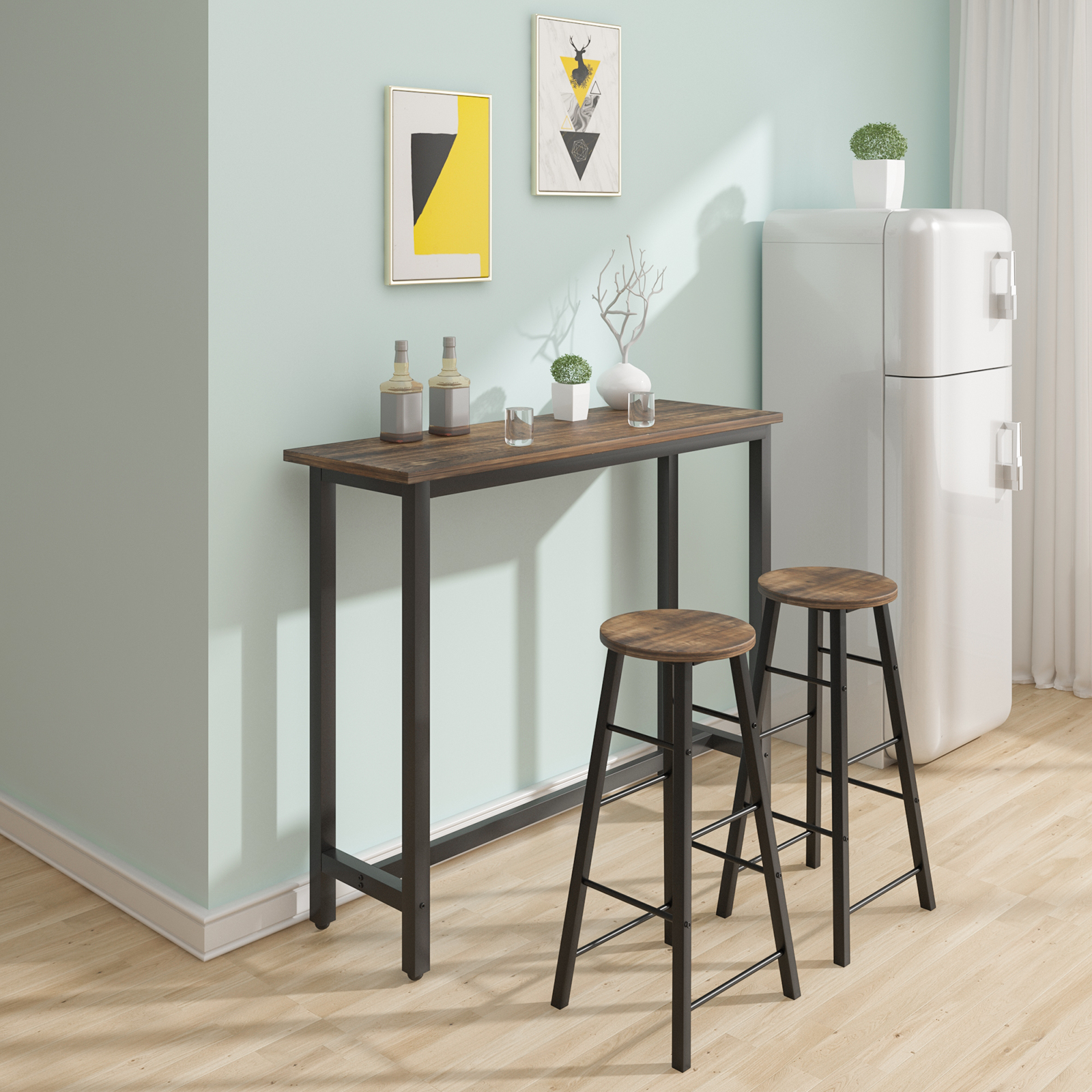 Bartisch Vintage Wohnzimmertisch Küchenbartisch Beistelltisch MDF