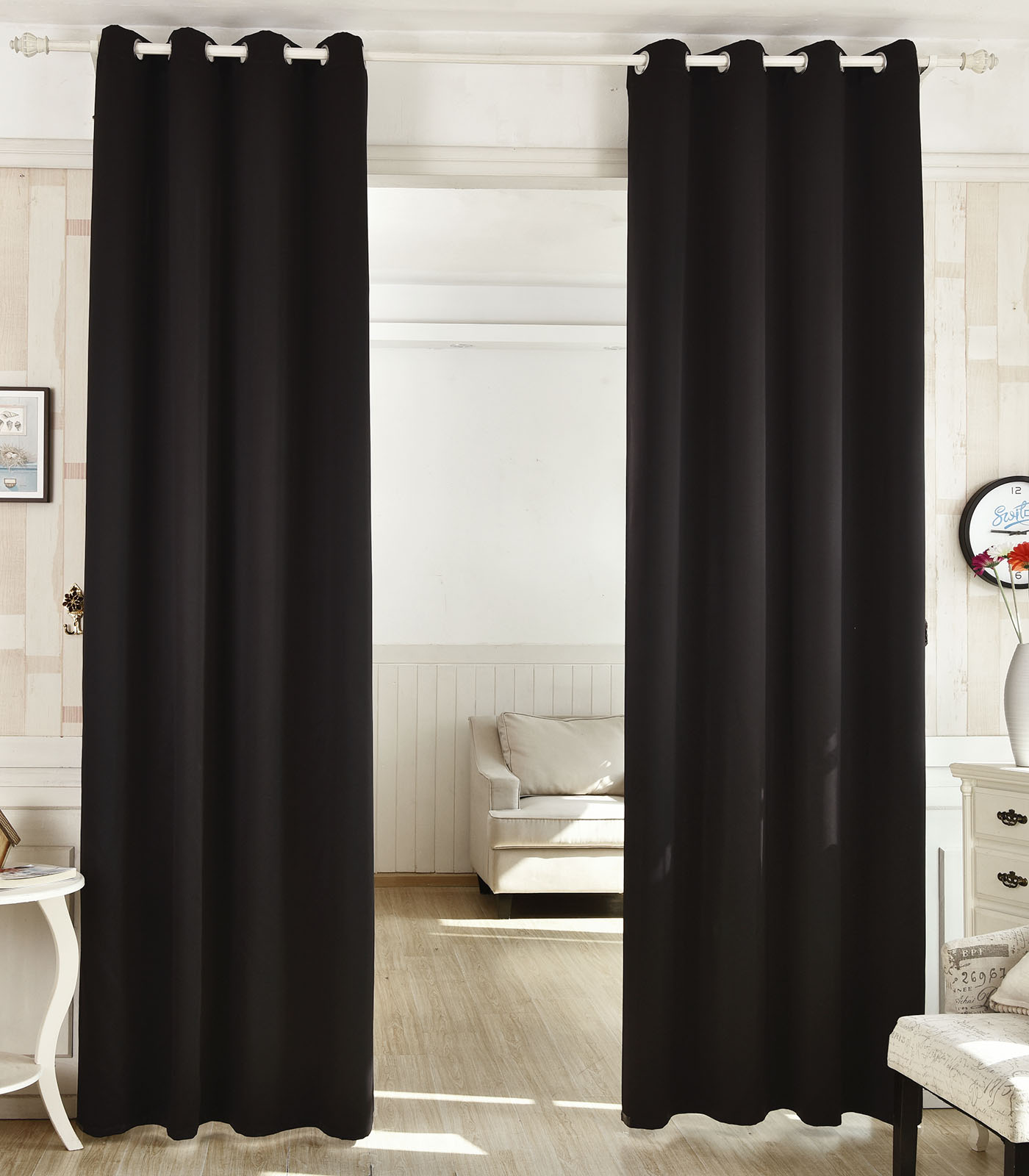 2er Blickdicht Vorhang Gardinen Ösen Verdunklungsvorhang Kräuselband