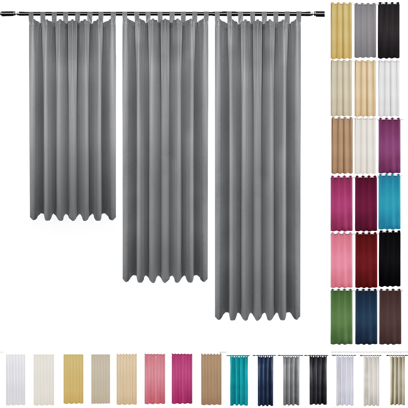 Gardine Vorhänge Schlaufenschal Vorhang Blickdicht Thermo