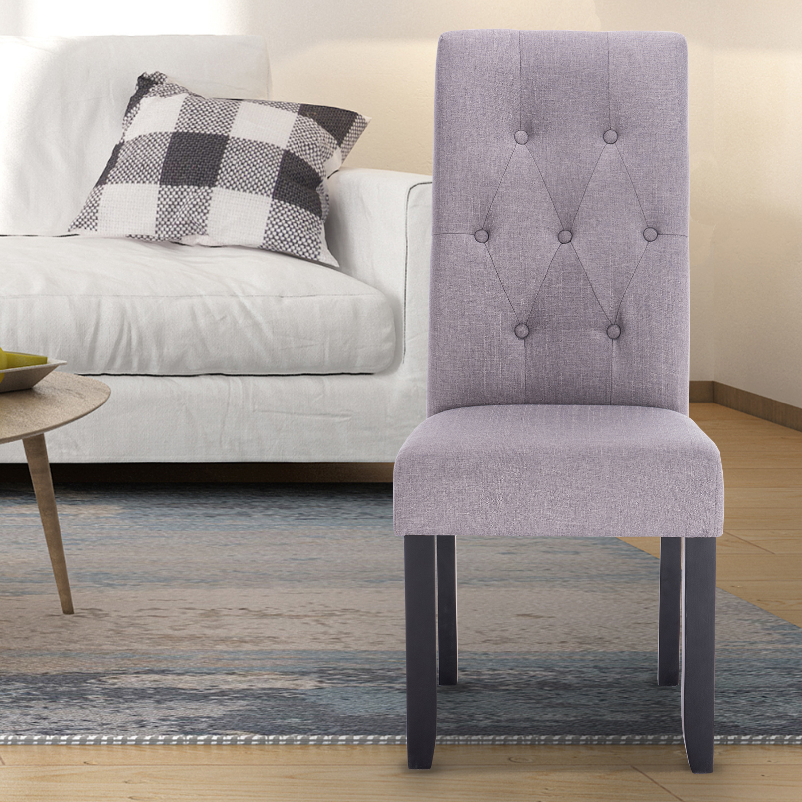 2/4/6x Esszimmerstühle Küchenstuhl Hochlehner Leinen gepolstert