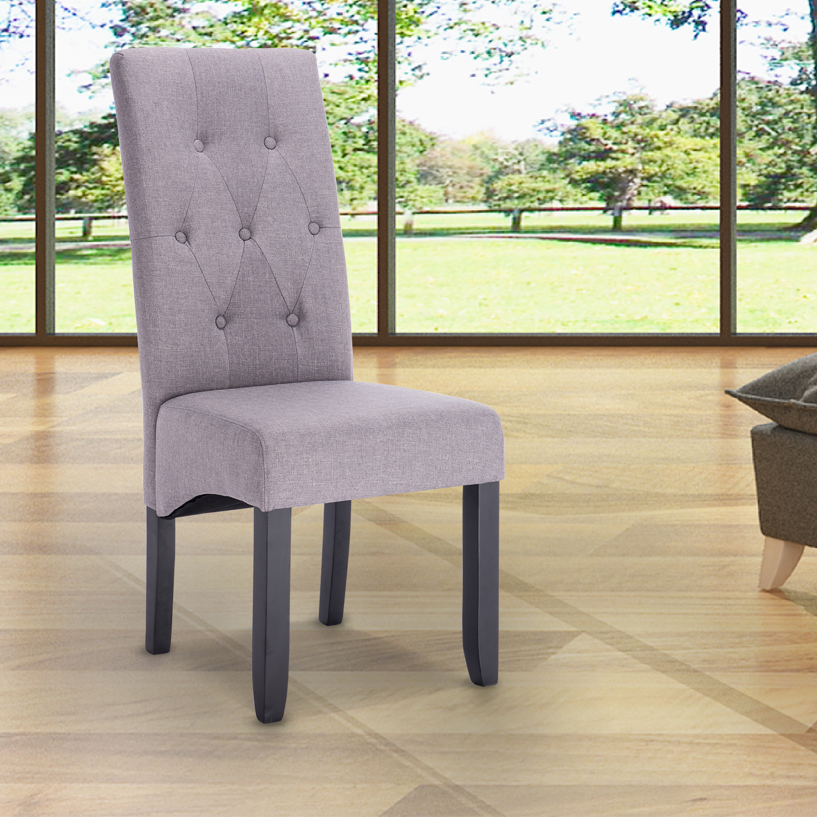 2/4/6x Esszimmerstühle Küchenstuhl Hochlehner Leinen gepolstert