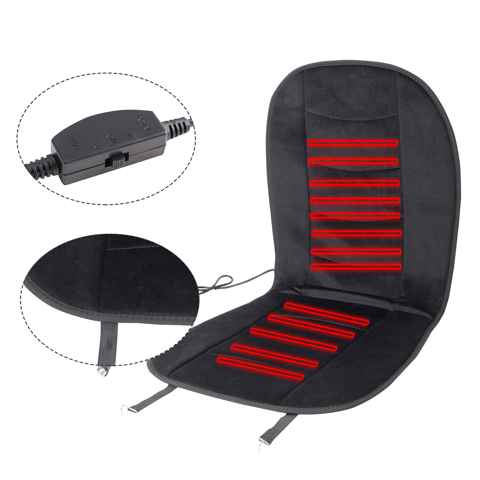 Auto Heizauflagen Sitzheizung Heizkissen Massageauflage Rückenkissen Sitzauflage | eBay