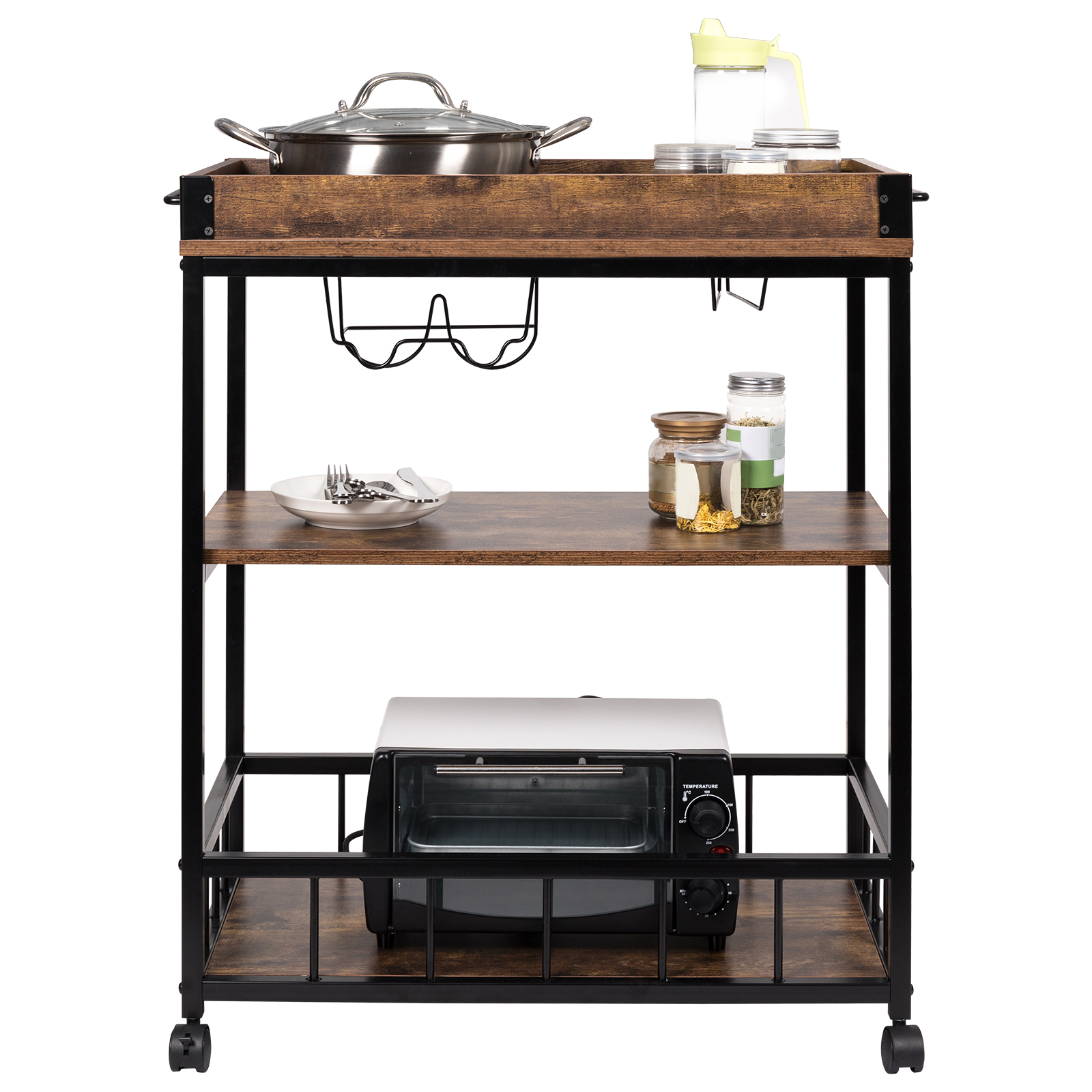 Küchenwagen Servierwagen mit Rollen Regal Rollwagen Beistellwagen