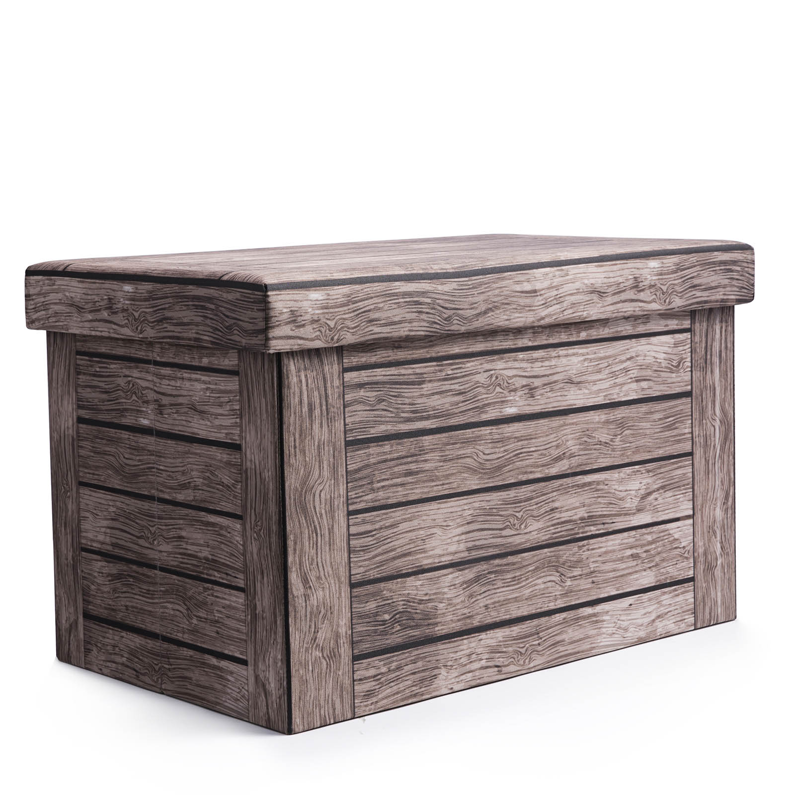 Sitzbank faltbarer Sitzhocker Dekohocker mit Stauraum Vintage Holzoptik