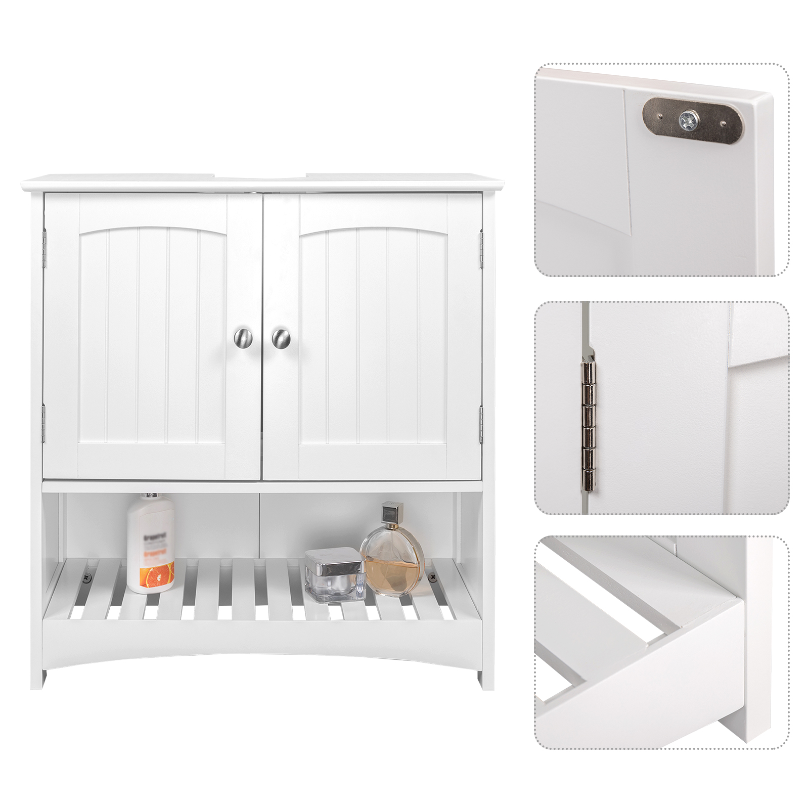 Badschrank Badezimmerschrank Unterschrank Waschbeckenunterschrank Weiß