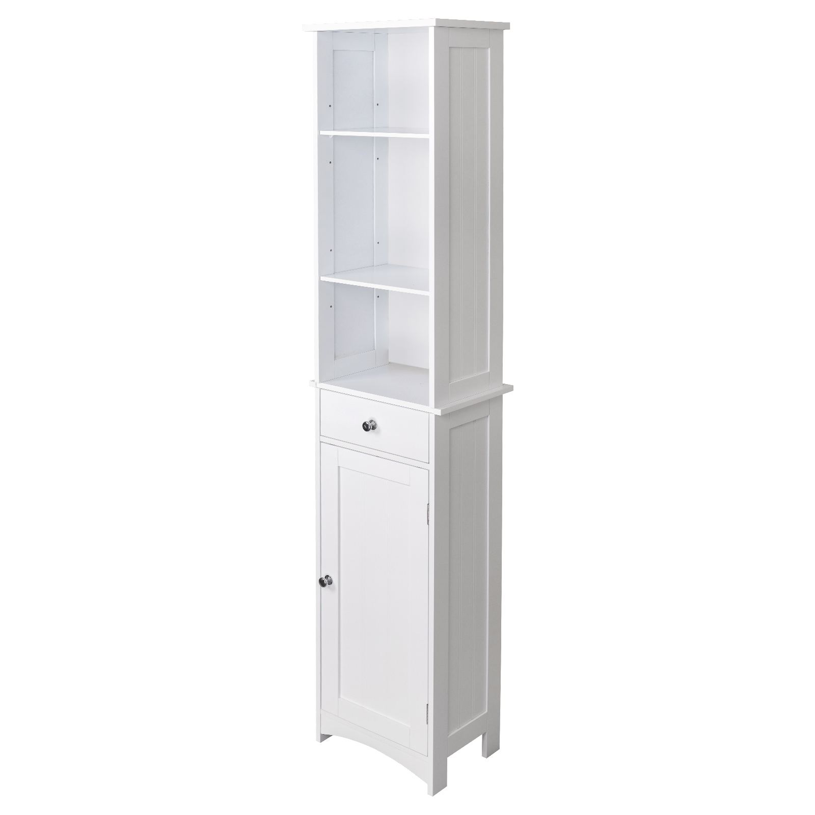 Badschrank Küchenschrank Hochschrank Ablage verstellbar aus MDF Weiß