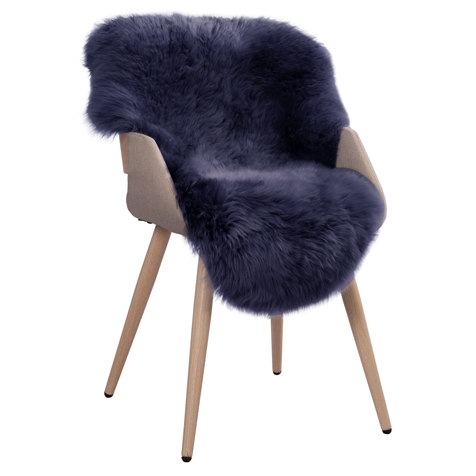 Öko Lammfell Schaffell Teppich Sofa echtes Fell (90-104)*60cm Grau