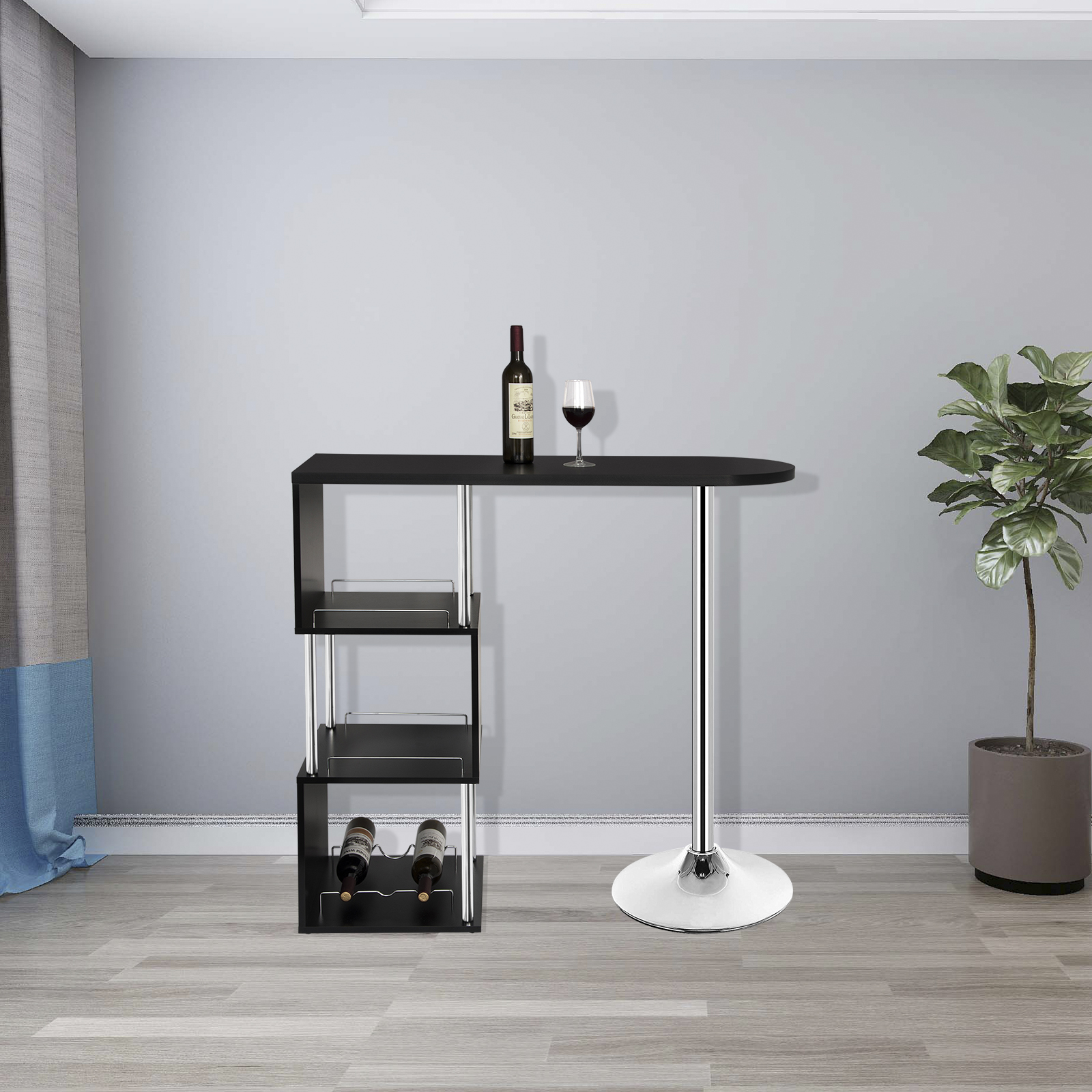 Bartisch Stehtisch Loungetisch Tresentisch Bistrotisch mit Regal Küche