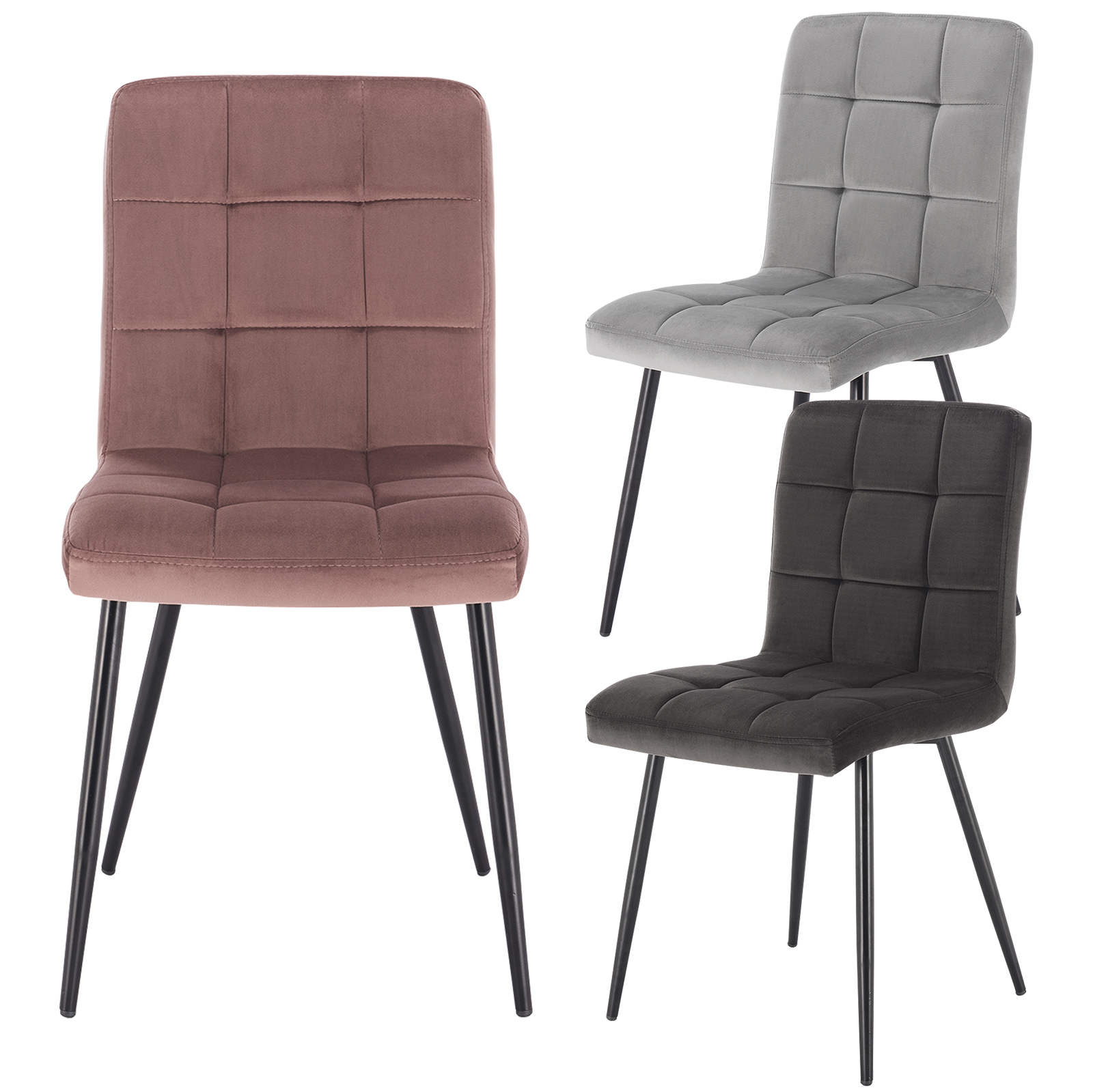 1/2/4er Esszimmerstühle Samt Küchenstühle Wohnzimmerstuhl