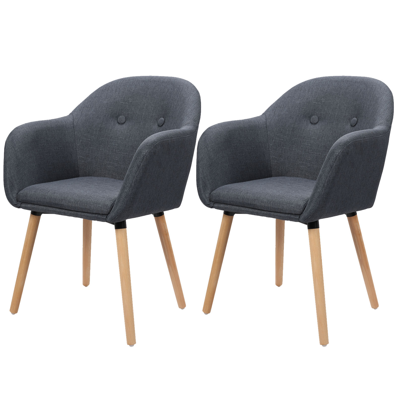 Esszimmerstühle mit Arm-Rücklehne Küchentuhl Polsterstuhl Leinen