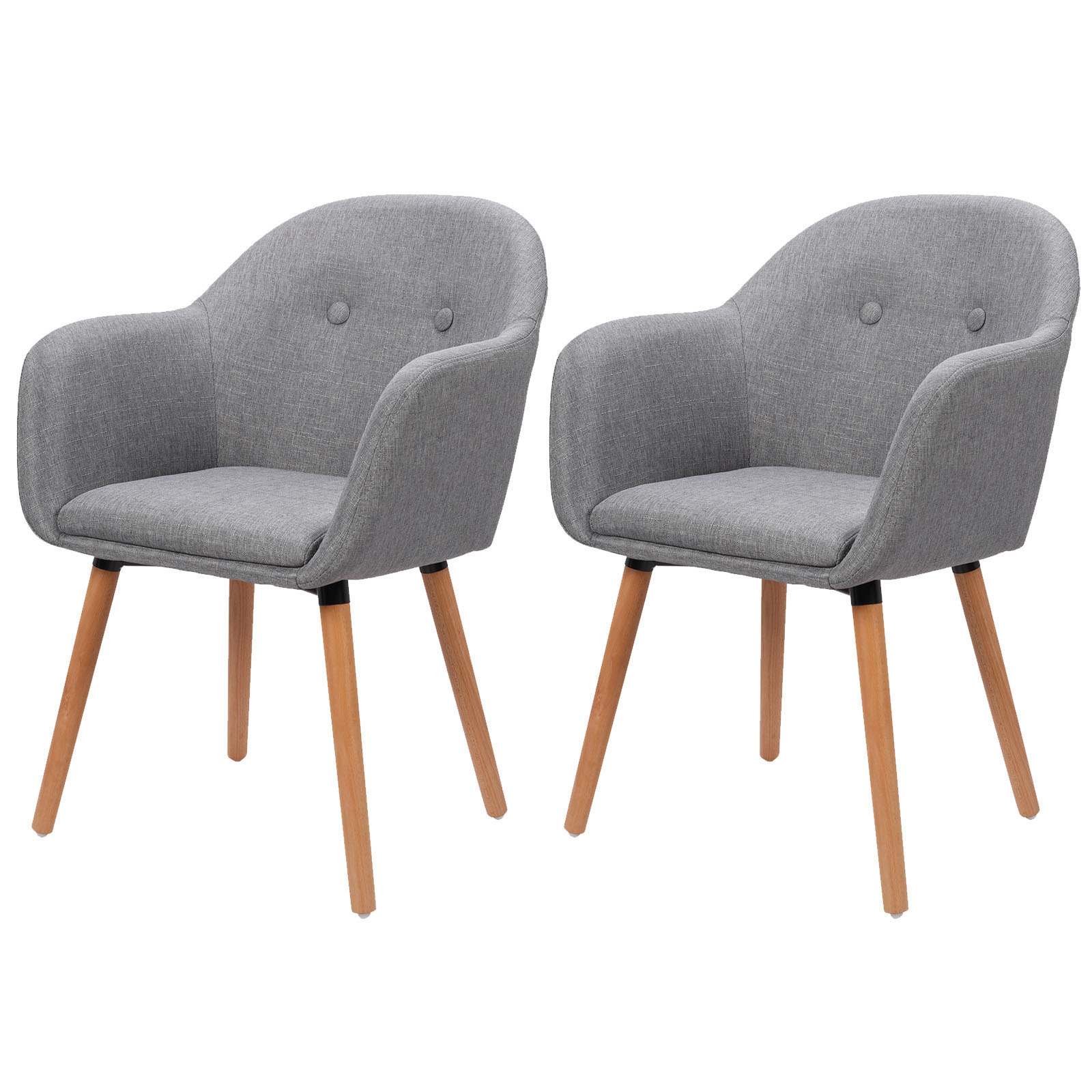 Esszimmerstühle mit Arm-Rücklehne Küchentuhl Polsterstuhl Leinen