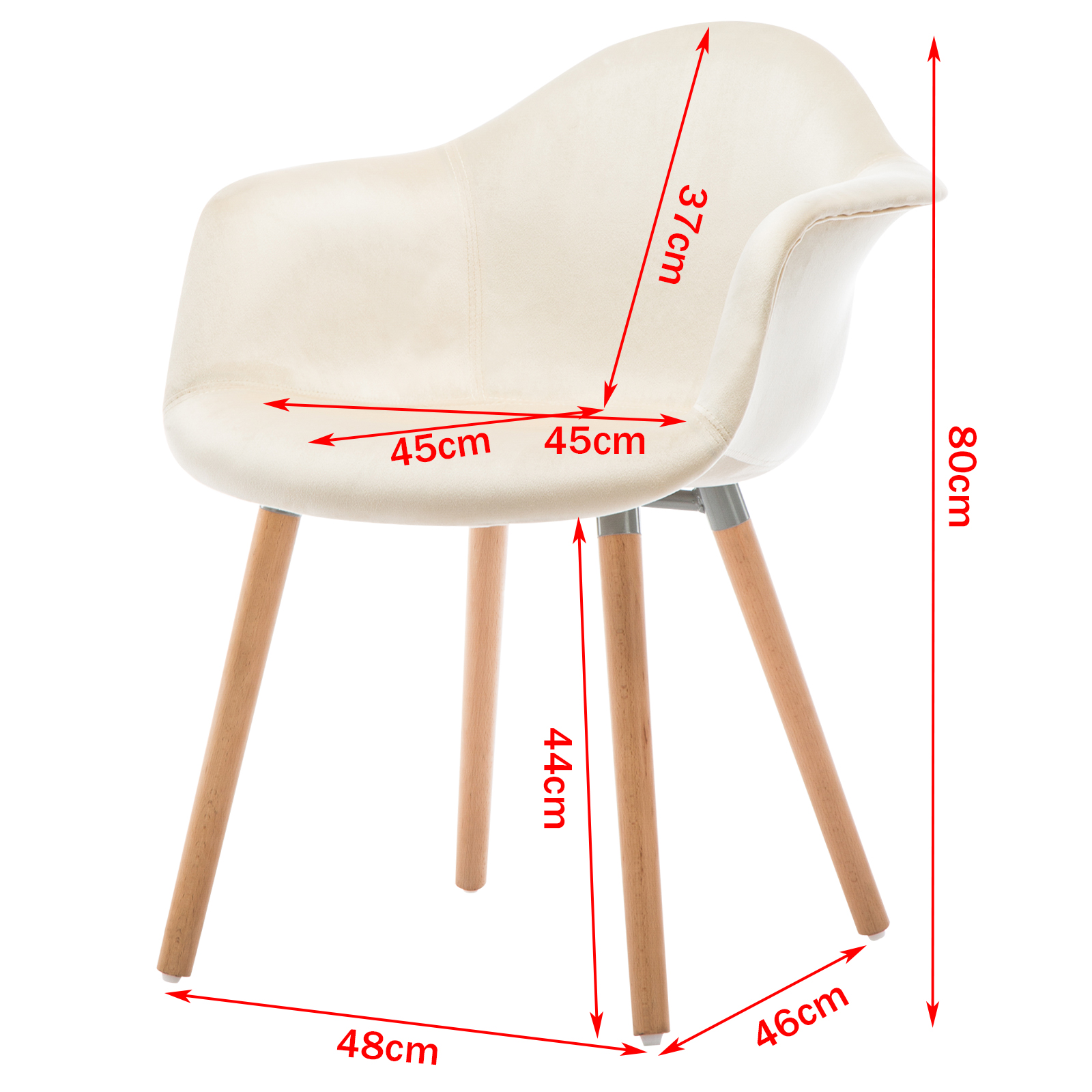 2er Esszimmerstühle Küchenstuhl mit Lehne aus Leinen Holzbeine Designstuhl DC002