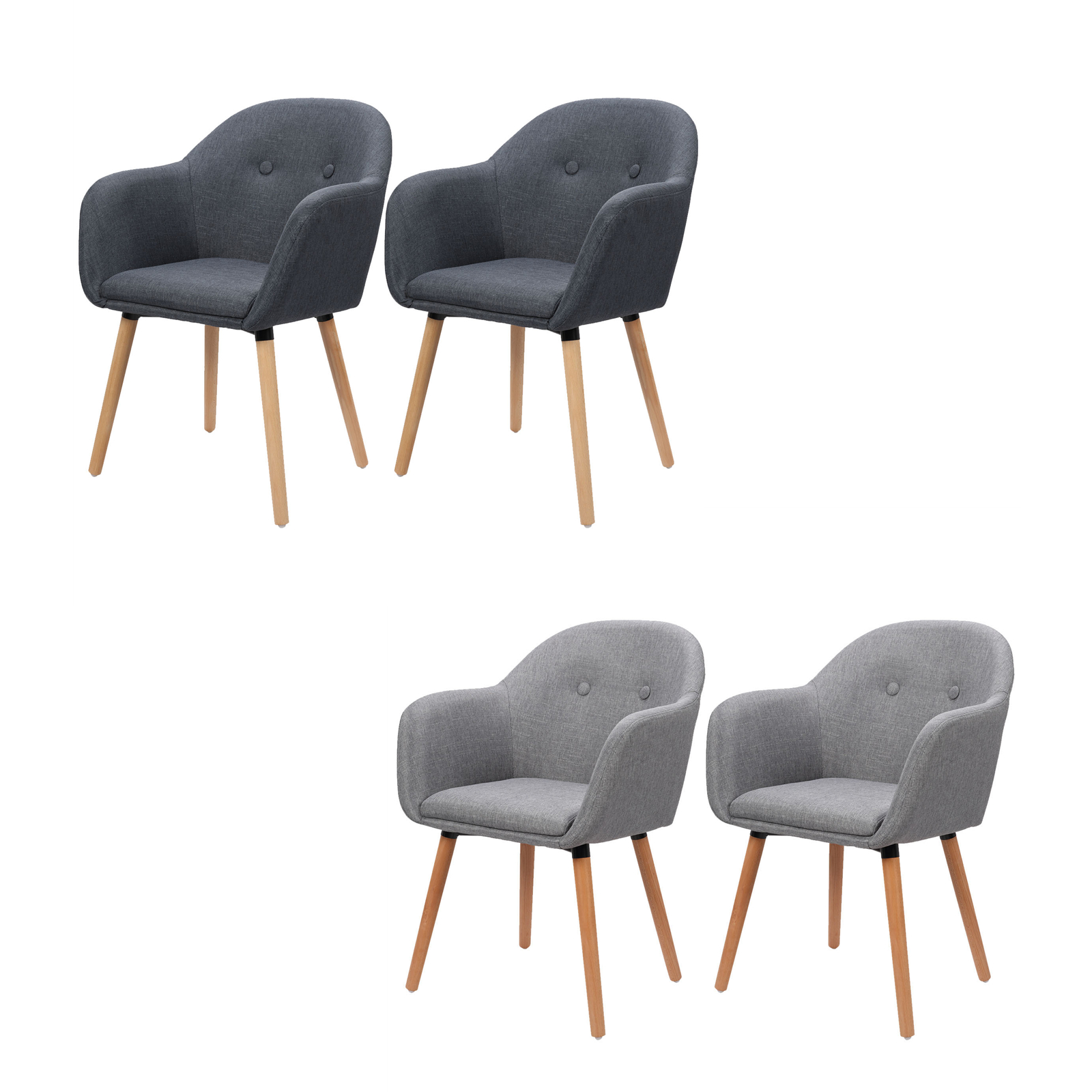 Esszimmerstühle mit Arm-Rücklehne Küchentuhl Polsterstuhl Leinen