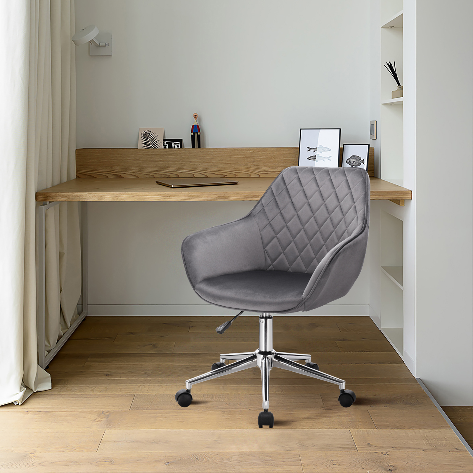 Bürostuhl Schreibtischstuhl Samt Drehstuhl Büromöbel Chefsessel